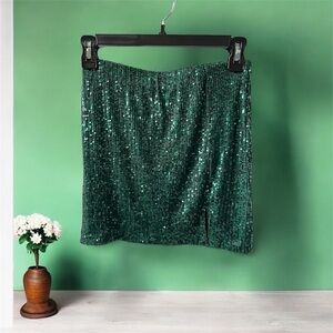 Art Class Girls Sequin Green Skirt Large 10/12